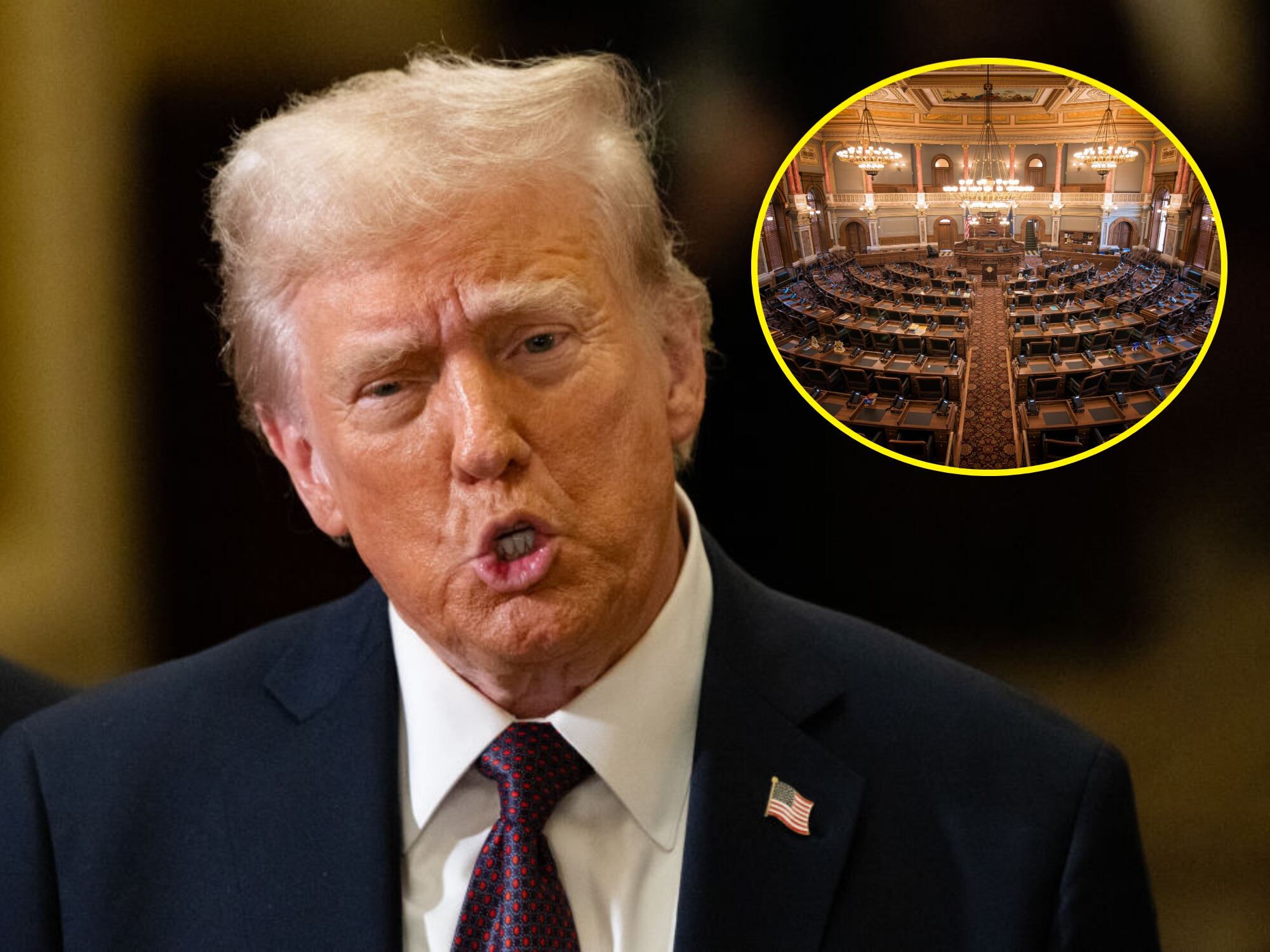Donald Trump. I Foto: Nathan Posner/Anadolu via Getty Images. Senado de Estados Unidos. I Foto: Getty images.