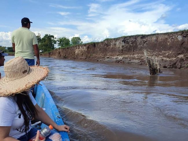 Foto: Suministrada. El río Magdalena avanzó un kilómetro en la vereda La Argentina.