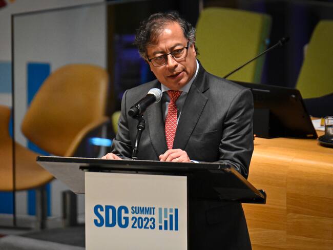 Presidente Gustavo Petro. (Nueva York) EFE/EPA/MIGUEL RODRIGUEZ