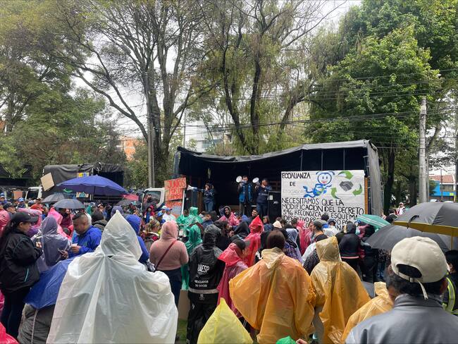 Protesta de recicladores de Bogotá. Foto: Juan Felipe Rodríguez