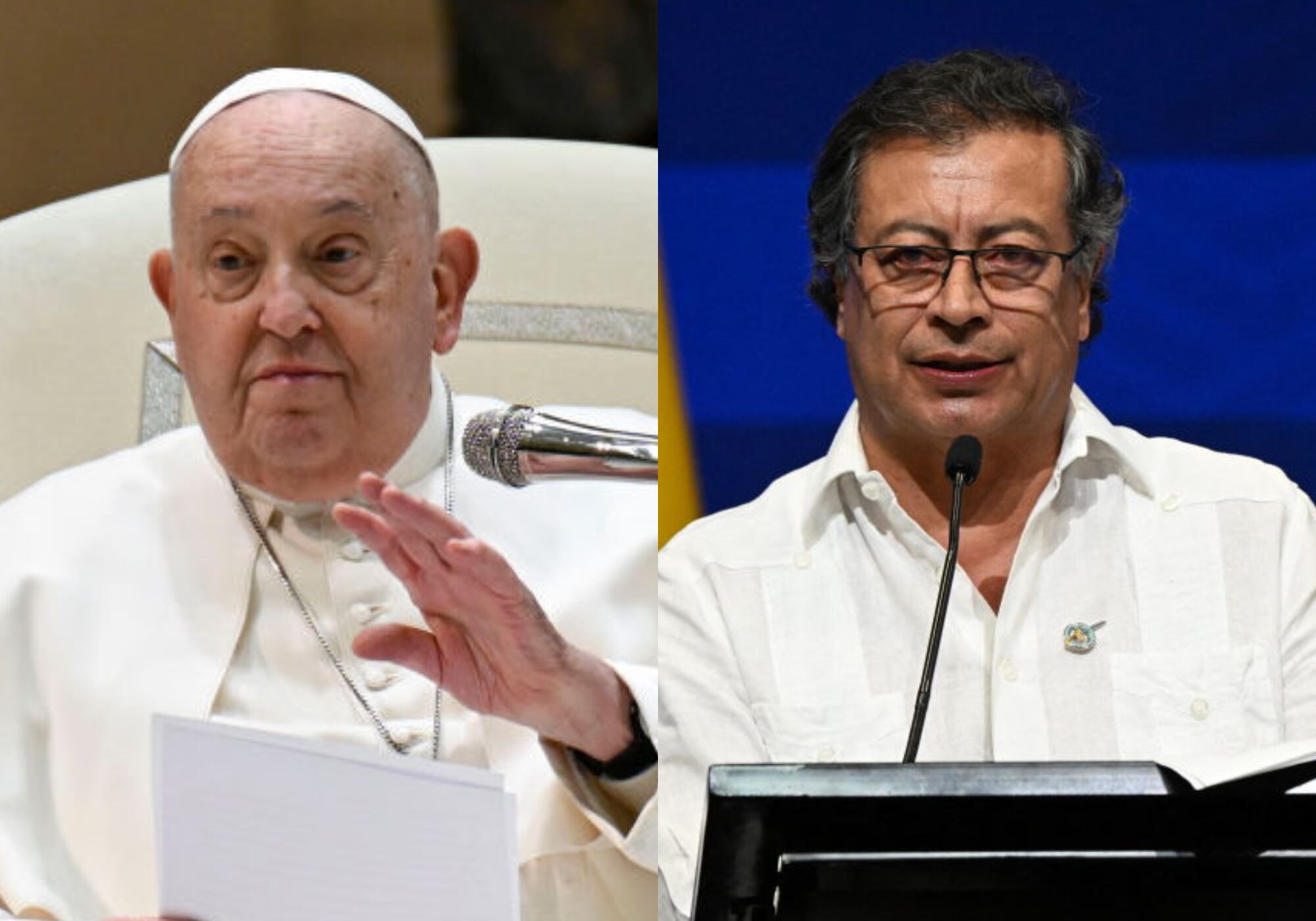 Papa Francisco y Gustavo Petro. Foto:  Getty Images.