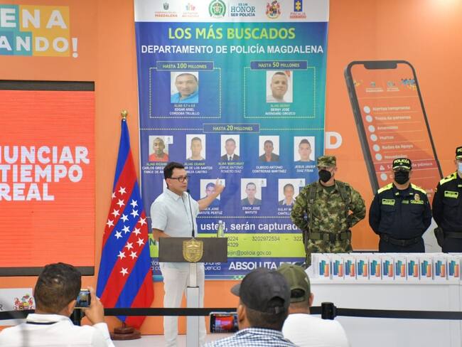 Cartel de los más buscados/ Gobernación del Magdalena