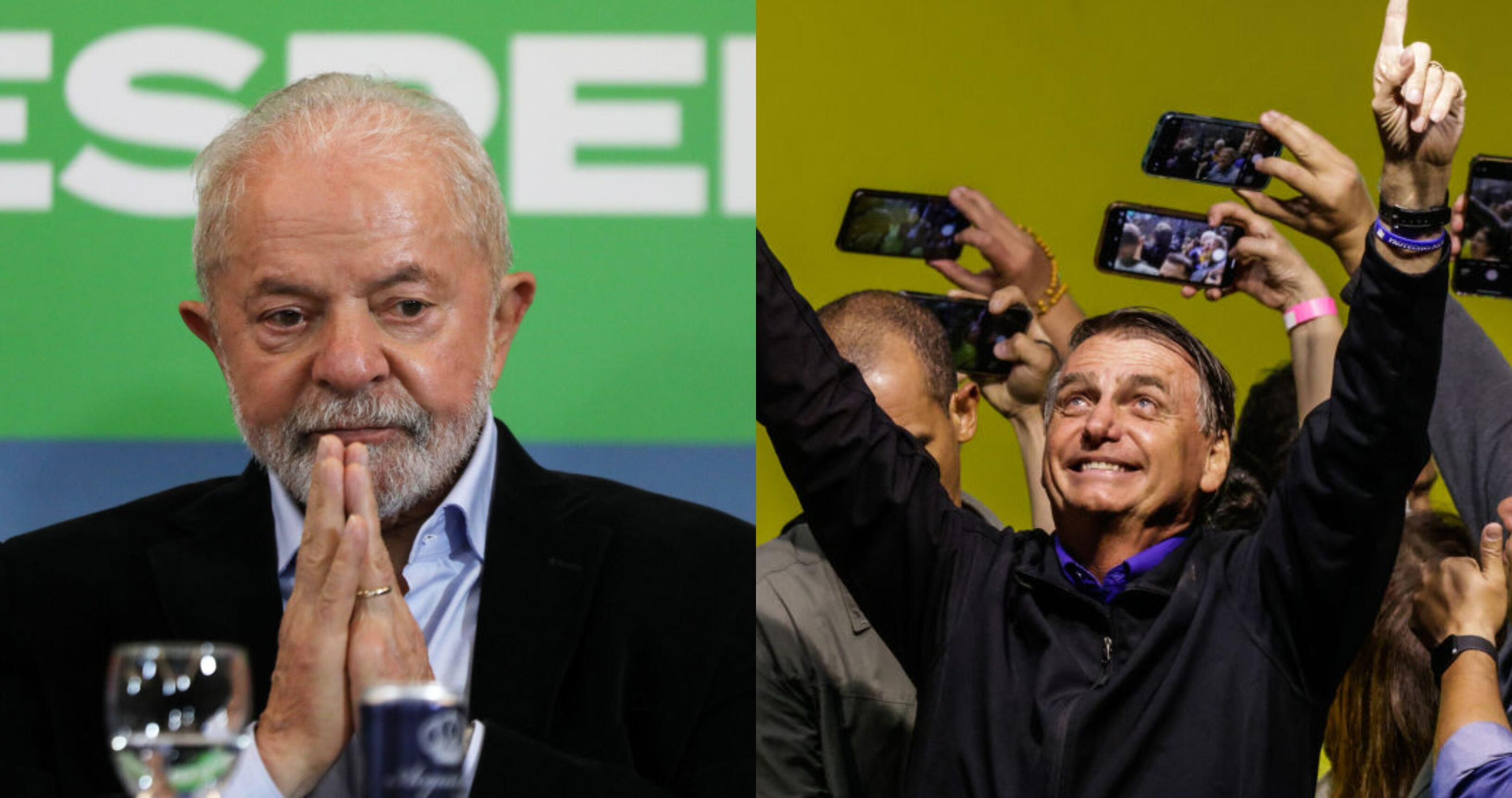 Candidatos presidenciales en Brasil, Lula y Bolsonaro. Foto: GettyImages.