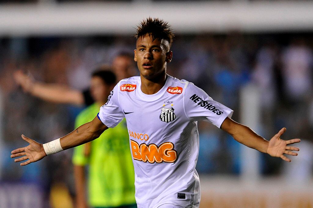 Neymar en el Santos. Foto: Getty Images.