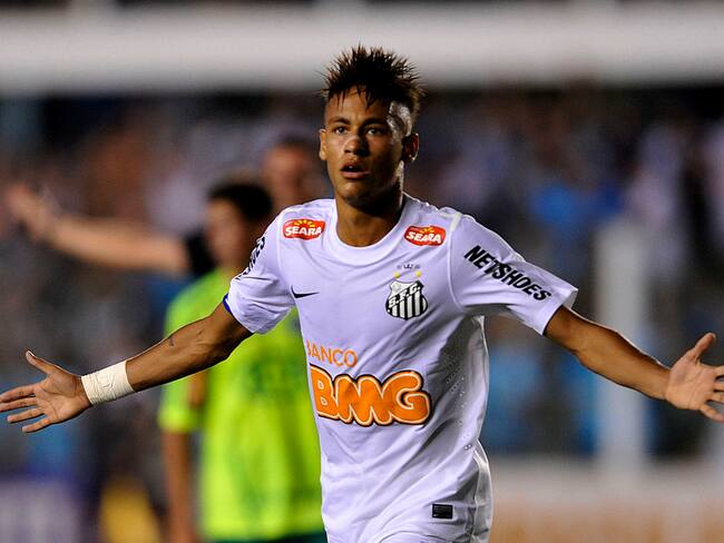 Neymar en el Santos. Foto: Getty Images.