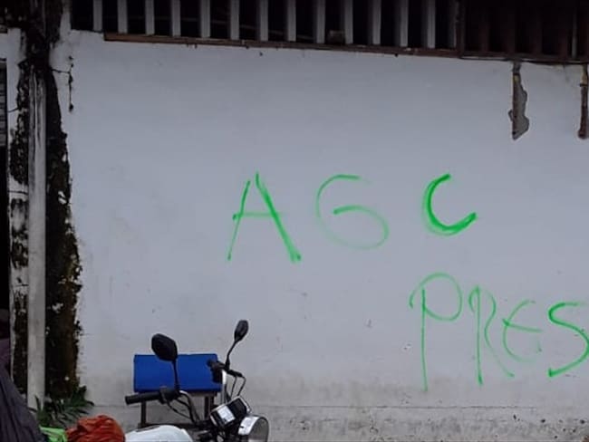 Tensión en Córdoba con la aparición de grafitis alusivos al Clan del Golfo. Foto: Cortesía