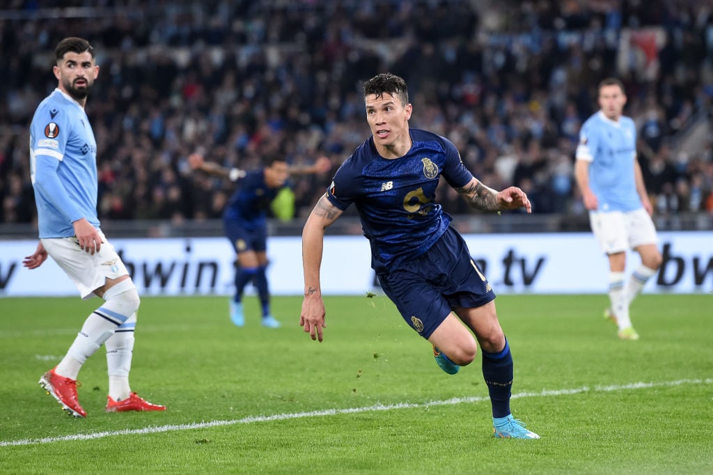 Mateus Uribe celebra el gol ante la Lazio por Europa League / Getty Images