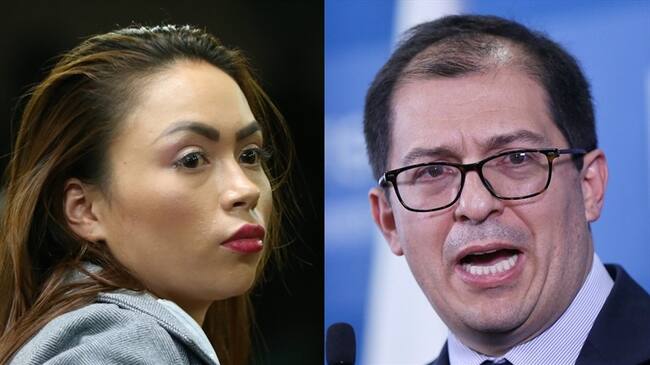 Influenciadora Daneidy Barrera y fiscal general de la Nación, Francisco Barbosa. Foto: Colprensa - Álvaro Tavera / Colprensa - Camila Díaz