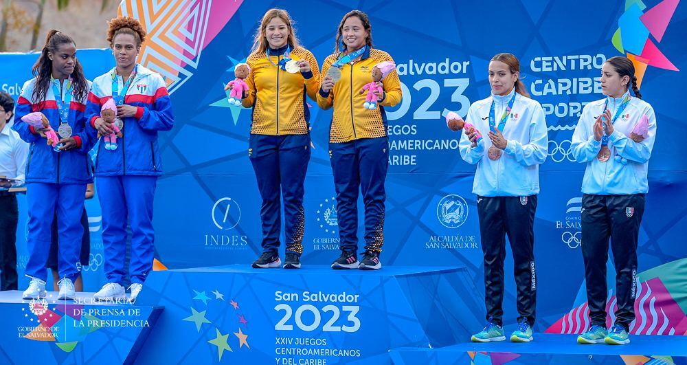 Viviana Uribe y Daniela Zapata. Foto: Secretaría de Prensa de la Presidencia de El Salvador
