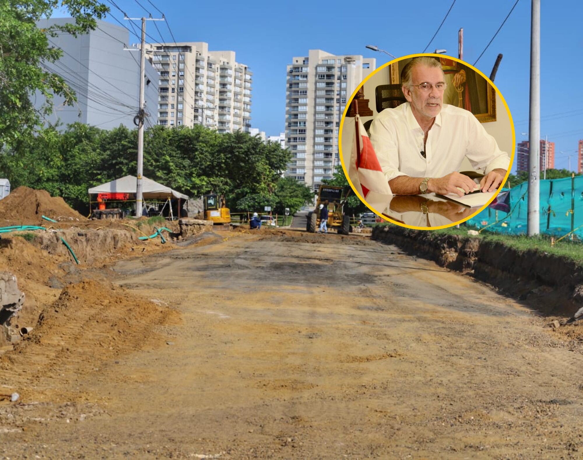 Autoridades del Atlántico exigieron celeridad en obras de la Gran Vía  y Eduardno Verano, gobernador del Atlántico. Foto: Gobernación del Atlántico/ Colprensa.