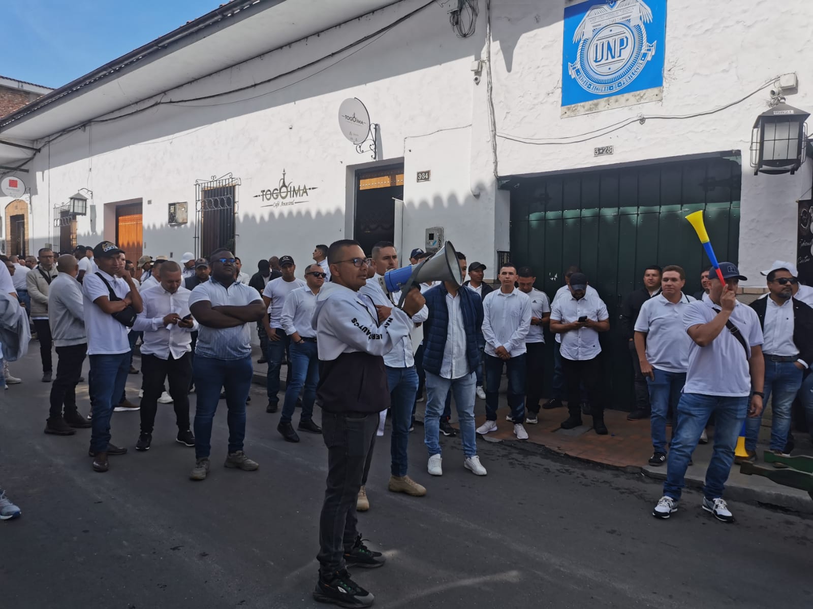 Sindicato de la UNP protesta en Popayán. Foto: Suministrada.