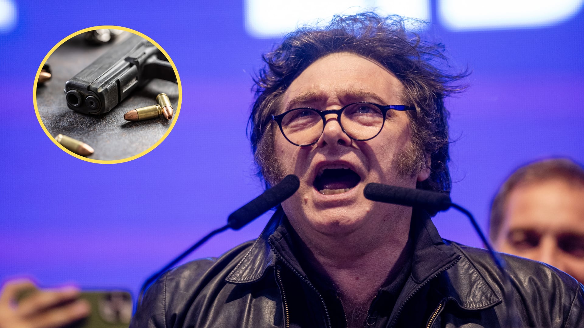 Javier Milei. Foto: Tomas Cuesta/Getty Images)Porte de armas. Foto: Getty Images.