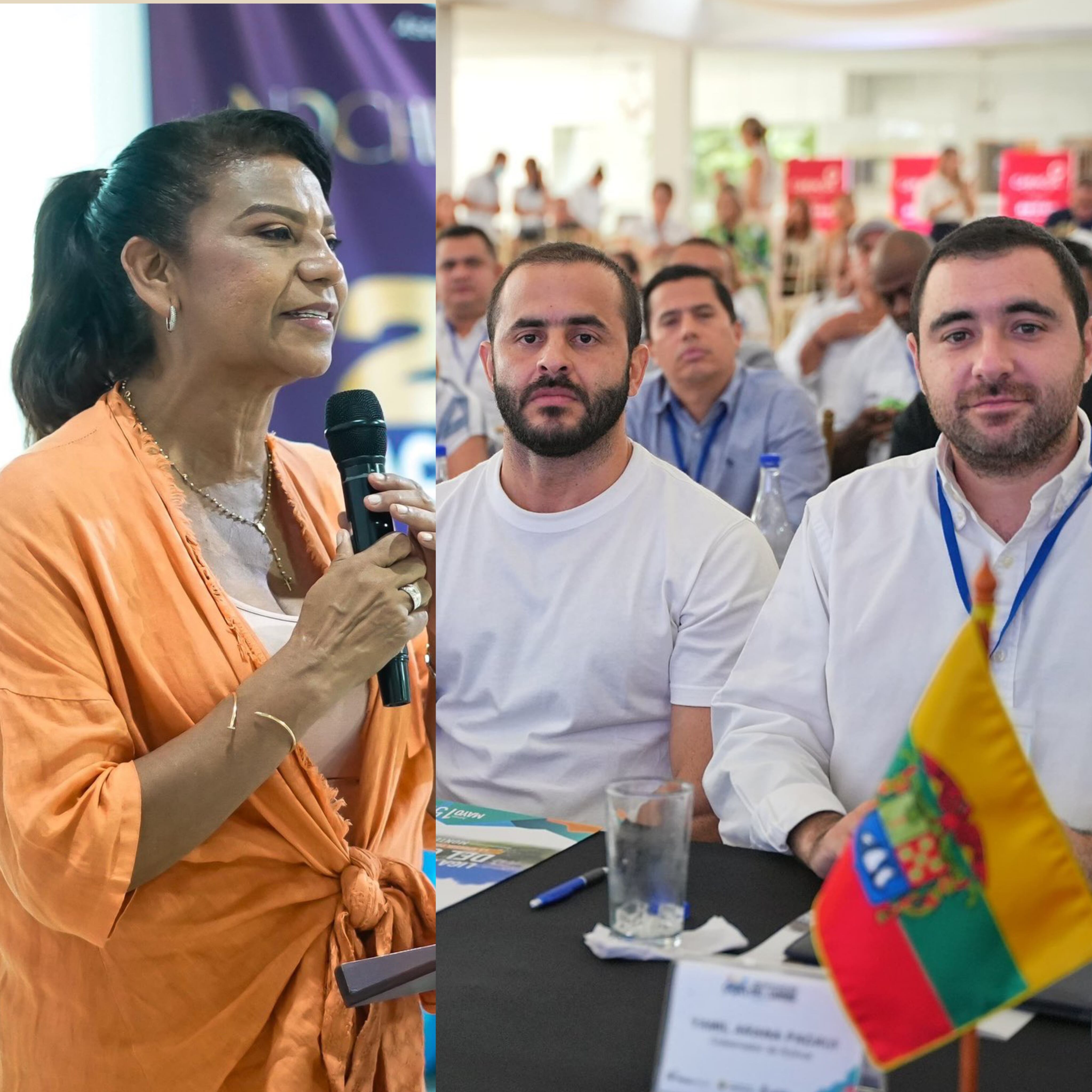 (Izq. a Der.) Gobernadora de Sucre, Lucy García; gobernador de Córdoba, Erasmo Zuleta; y gobernador de Bolívar, Yamil Arana. Foto: Suministrada