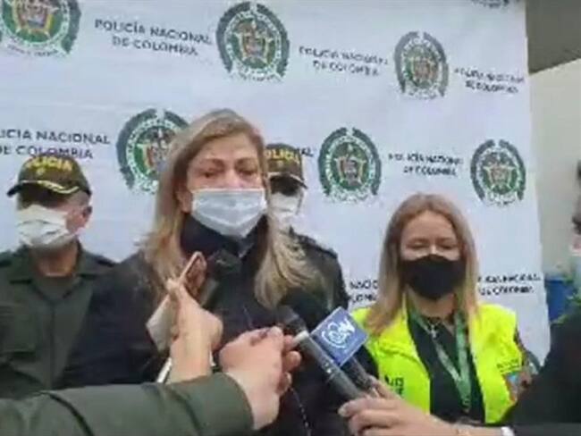 Directora de Fiscalías Seccional Caldas, Ángela María Bedoya. Foto: Tomada del Facebook Live de la Policía de Manizales.