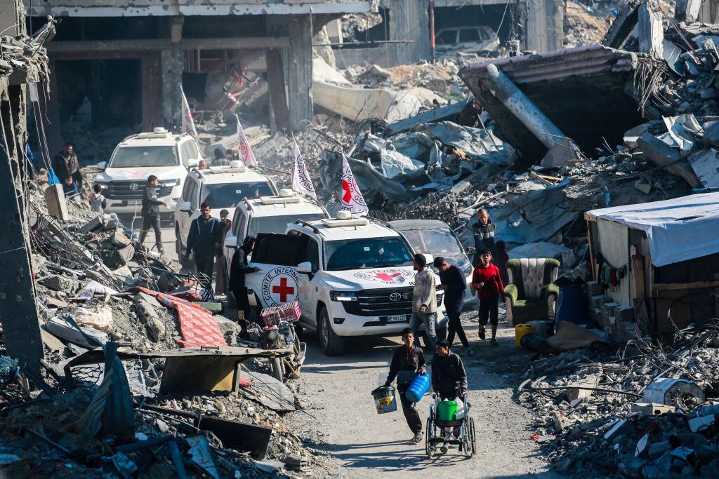 Liberación de rehenes de Hamás. (Photo by BASHAR TALEB/AFP via Getty Images)
