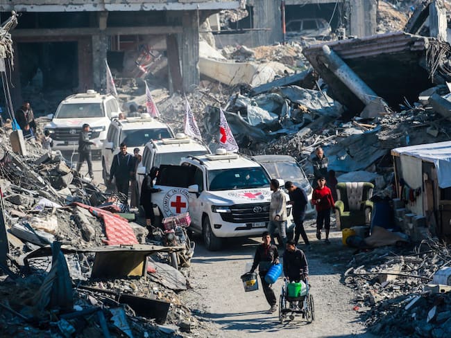 Liberación de rehenes de Hamás. (Photo by BASHAR TALEB/AFP via Getty Images)