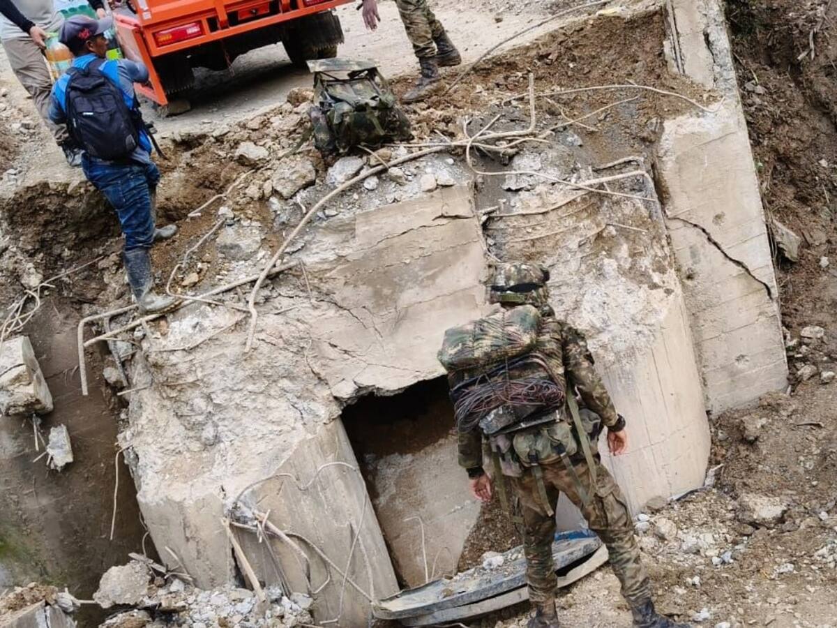 Un puente fue destruido por las disidencias en el sur del Cauca