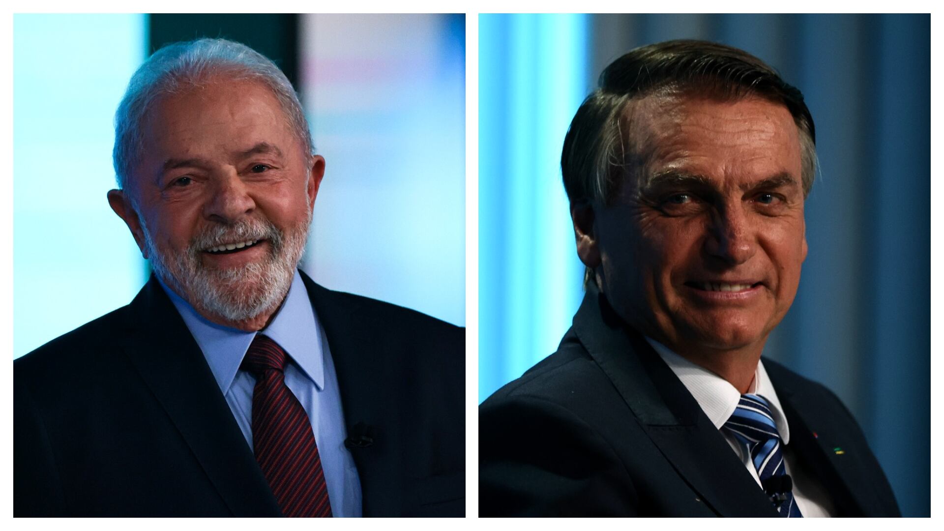 Los candidatos presidenciales de Brasil: Luiz Inácio Lula da Silva (izq) y Jair Bolsonaro (der).    (Getty)