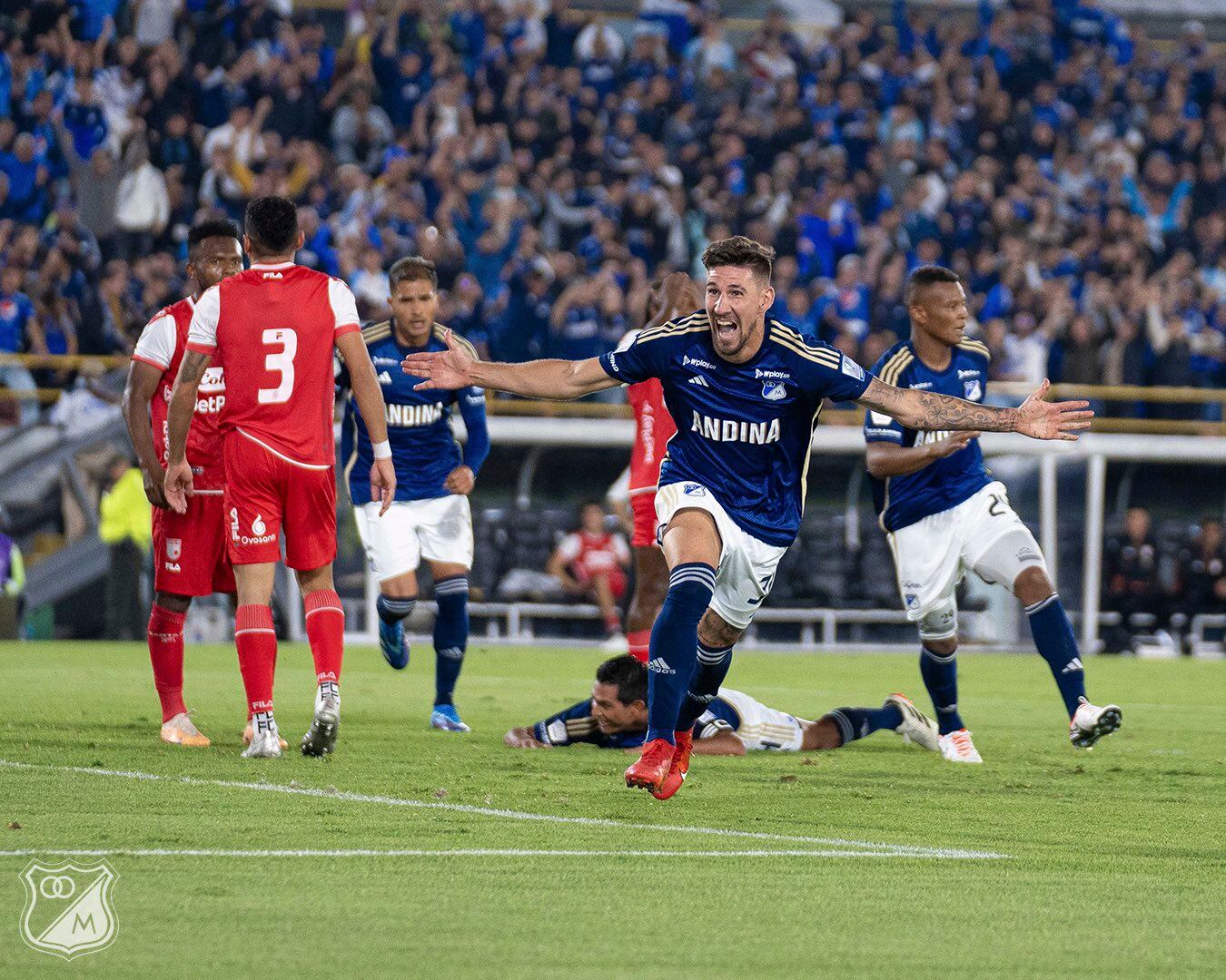 Millonarios vs. Santa Fe. 27 de marzo de 2024. Foto: Twitter oficial de Millonarios.