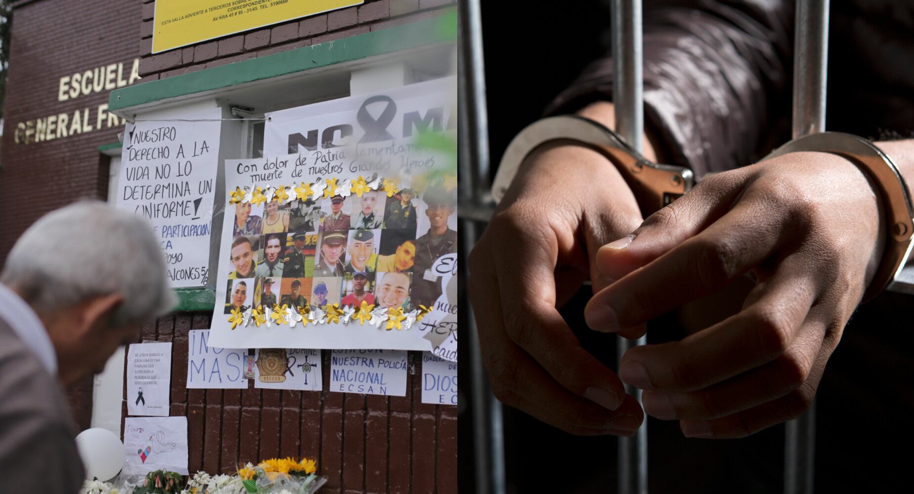 Una juez especializada de Bogotá condenara a 46 años de prisión a Ricardo Andrés Carvajal Salgar, por su participación en el atentado a la Escuela de Cadetes de la Policía Nacional General Francisco de Paula Santander. / FOTO: Colprensa - Getty Images