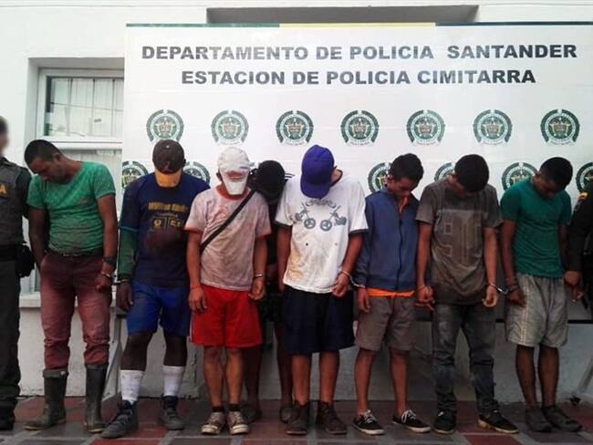 Esta banda, conocida como Los Chatarreros, vende el hierro en Bogotá donde lo pagan muy bien. Foto: Policía de Santander