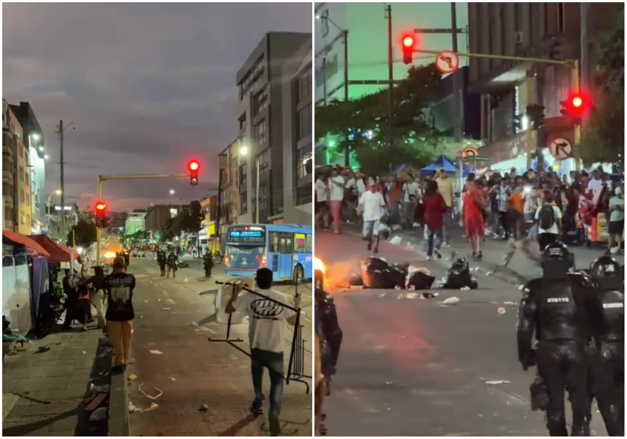 Disturbios en el Centro de Cali durante operativo contra mercancía de contrabando.