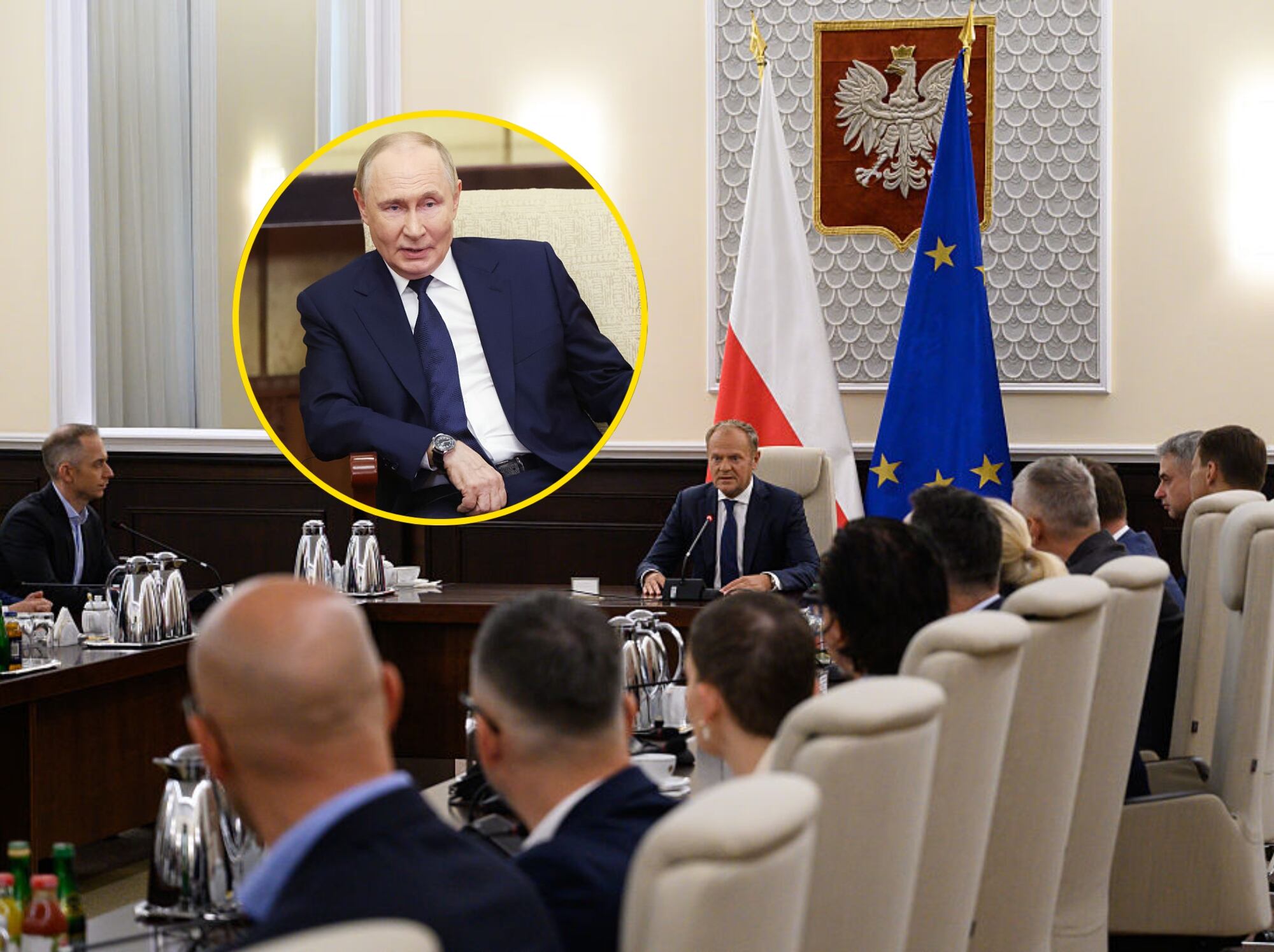 Consejo de Seguridad de Polonia y Vladimir Putin. Fotos: (Photo by Aleksander Kalka/NurPhoto via Getty Images) / (Photo by Contributor/Getty Images)