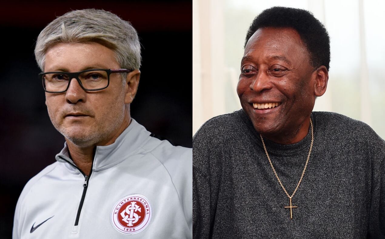 Odair Hellmann y Pelé. Foto: Getty Images.