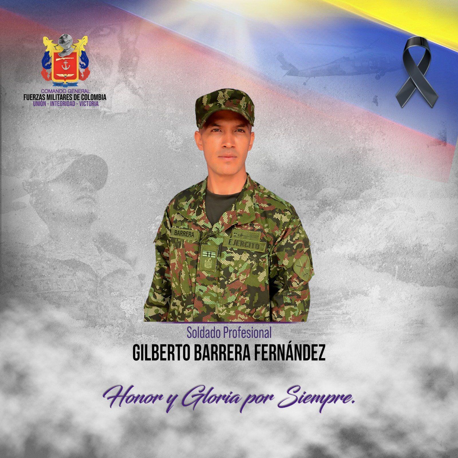 Gilberto Barrera Fernández | Foto: Fuerzas Militares.