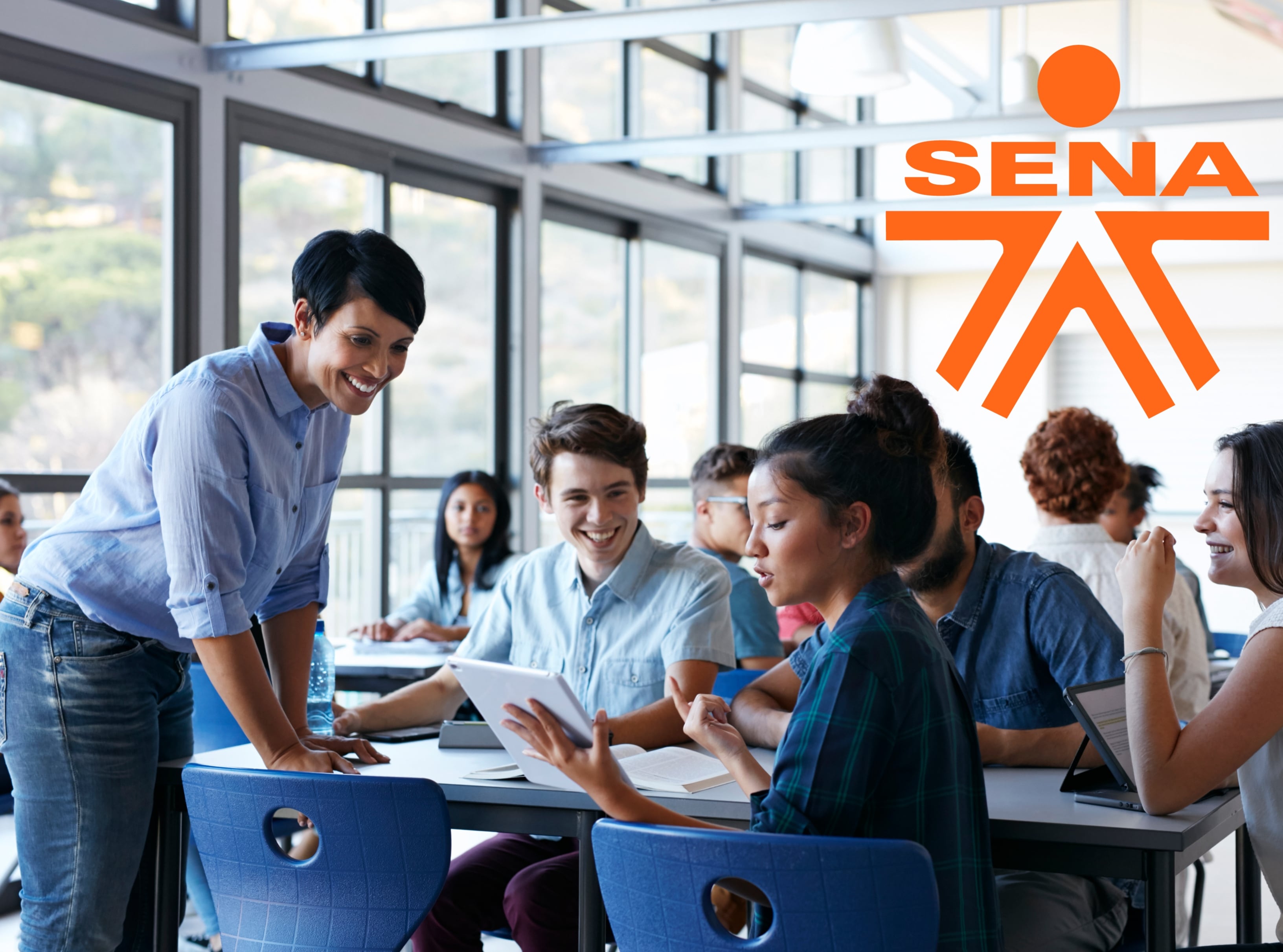 Imagen de referencia de Getty Images y logo SENA.