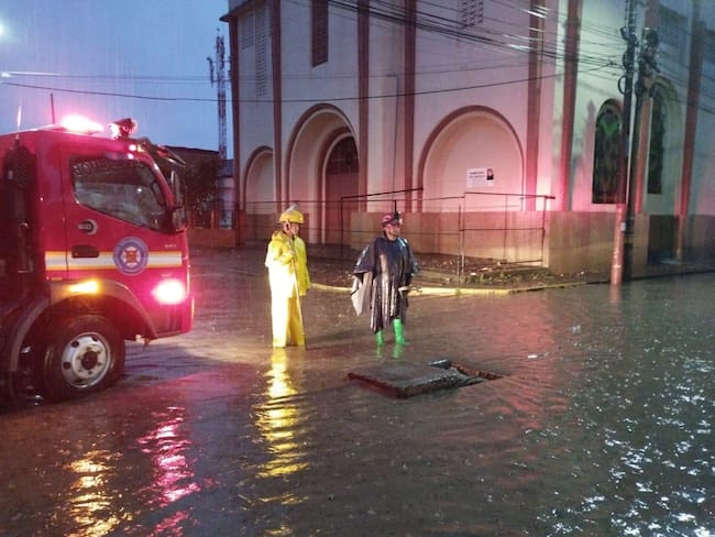 Calles inundadas en Cartago. Foto: Alcaldía de Cartago.