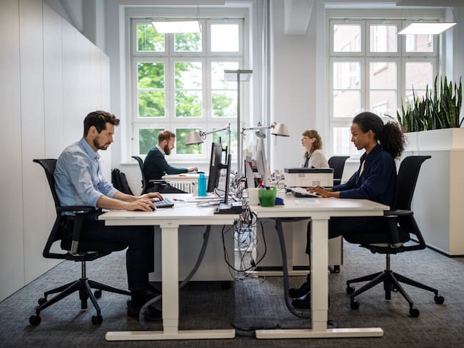 Grupo de hombres y mujeres trabajando en una empresa / Foto: GettyImages