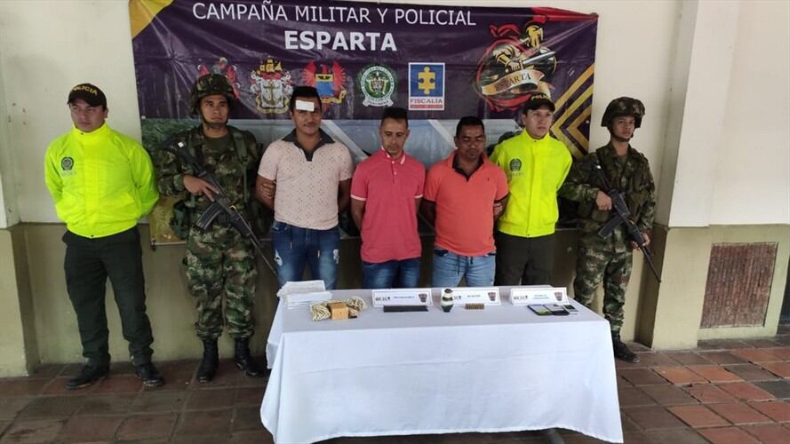 Responsables del asesinato al candidato a la Alcaldía de Tibú. Foto: Policía de Norte de Santander