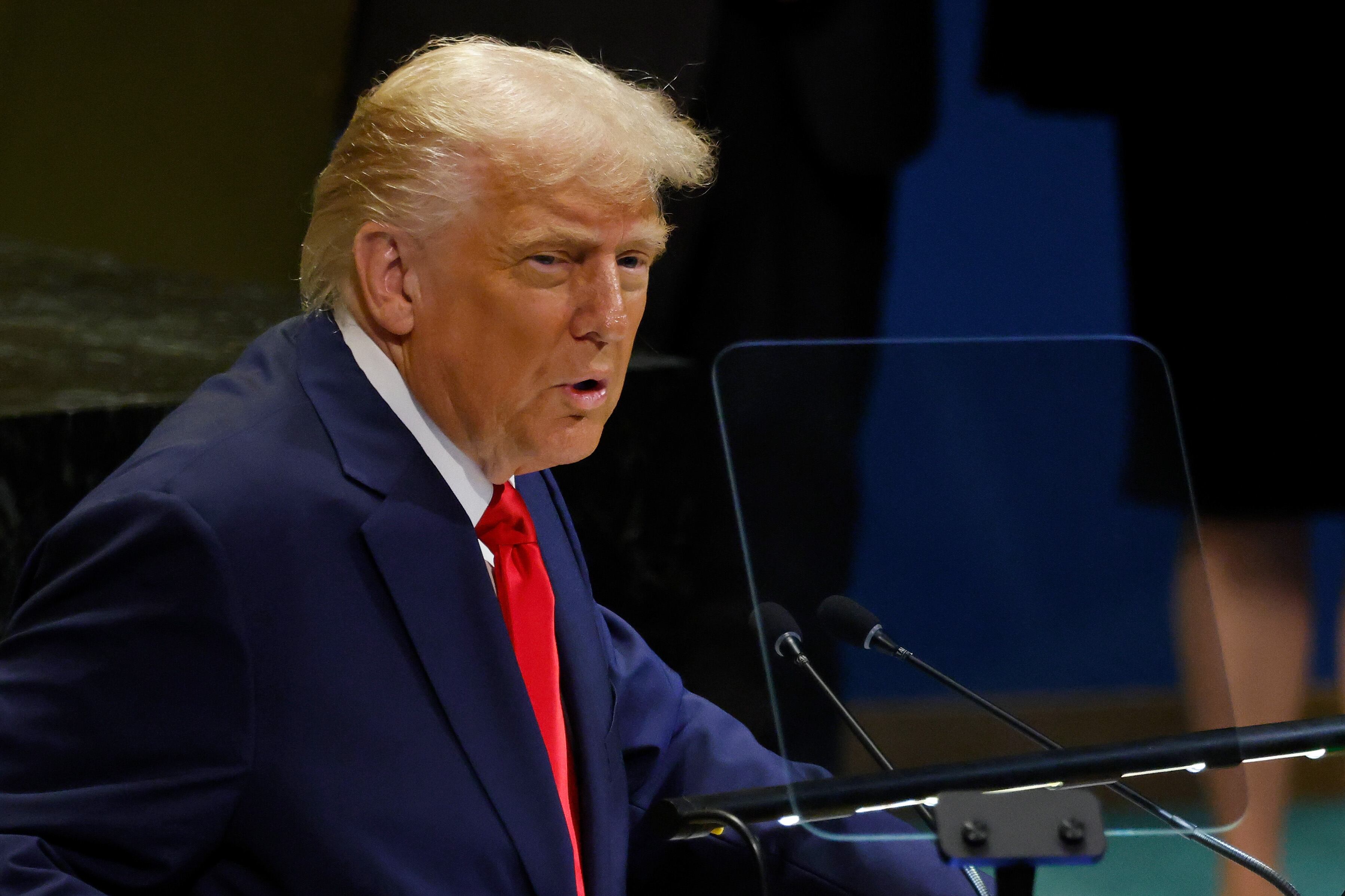 Donald Trump, presidente de Donald Trump en la Asamblea general de la ONU. Foto: Taylor Hill/Getty Images