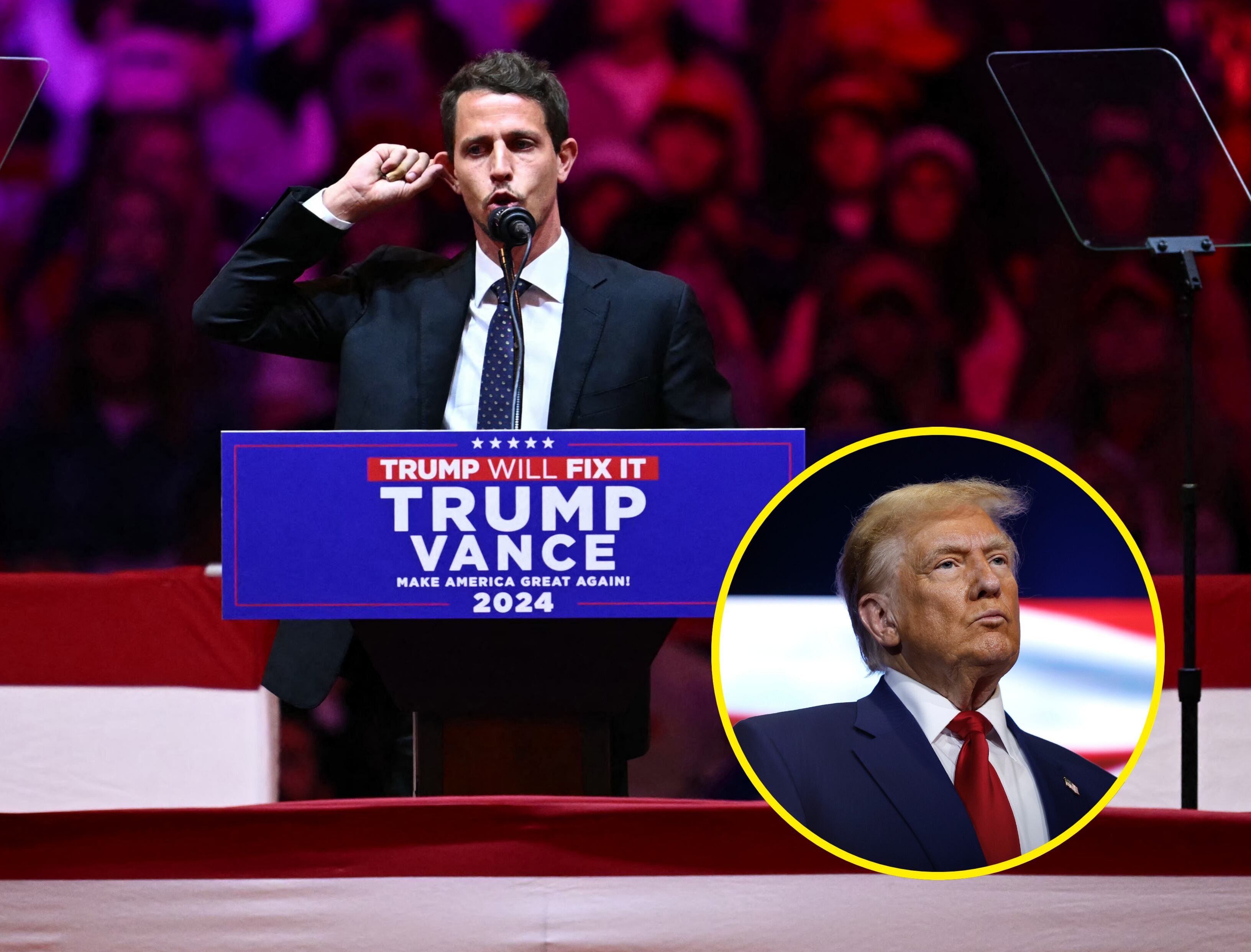 Tony Hinchcliffe y Donald Trump | Foto: GettyImages