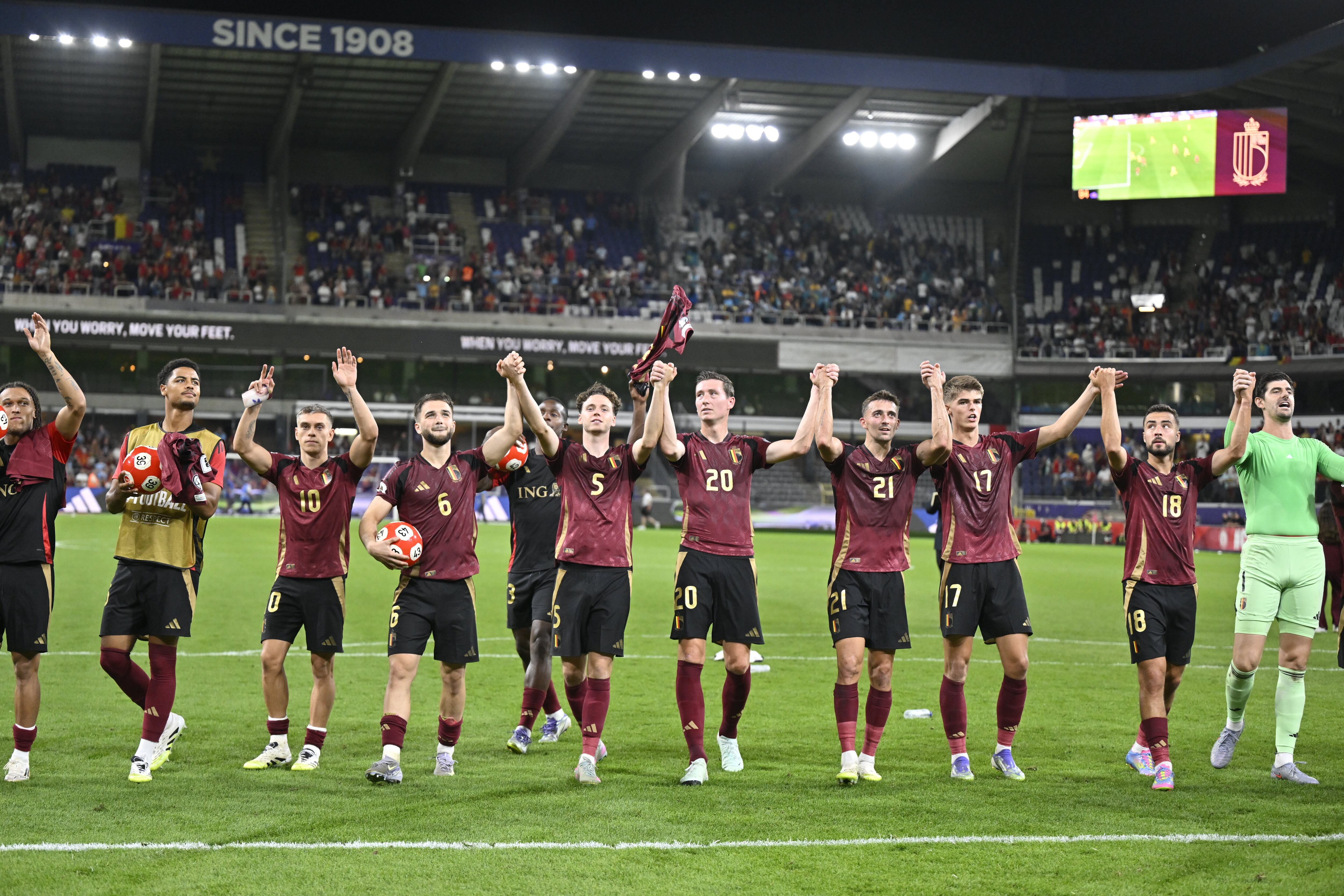 Jugadores de Bélgica celebran su victoria ante Kazajistán. FOTO: Jan De Meuleneir / Photo News via Getty Images