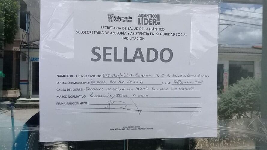 No existe personal contratado para prestar los servicios de salud en el hospital de Baranoa. Foto: Silvana Salas (W Radio)