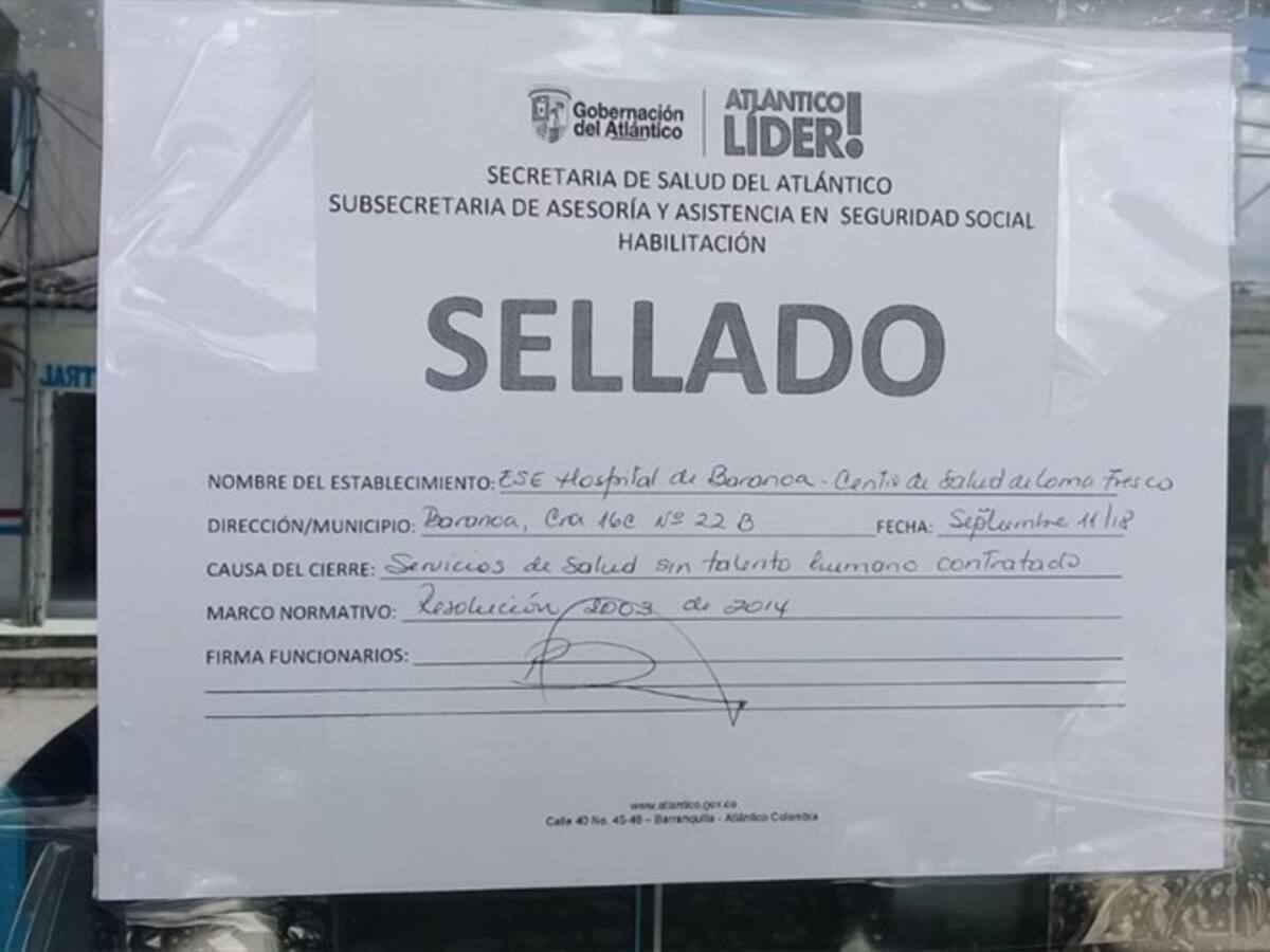 Por falta de contratos, fue cerrado el Hospital de Baranoa