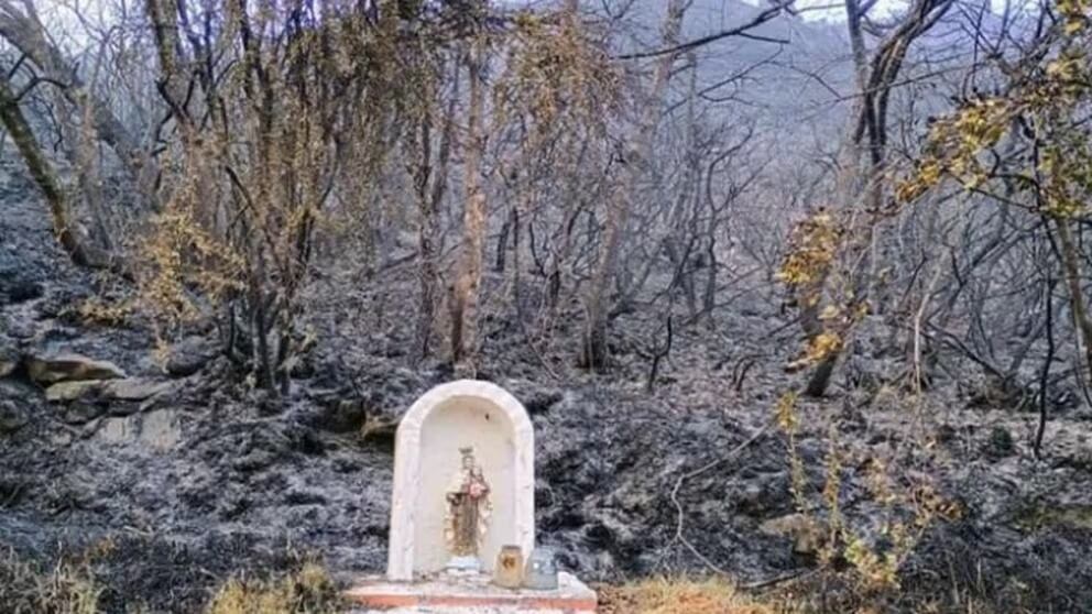 Figura de la Vírgen en Pamplona. Foto: Suministrada.