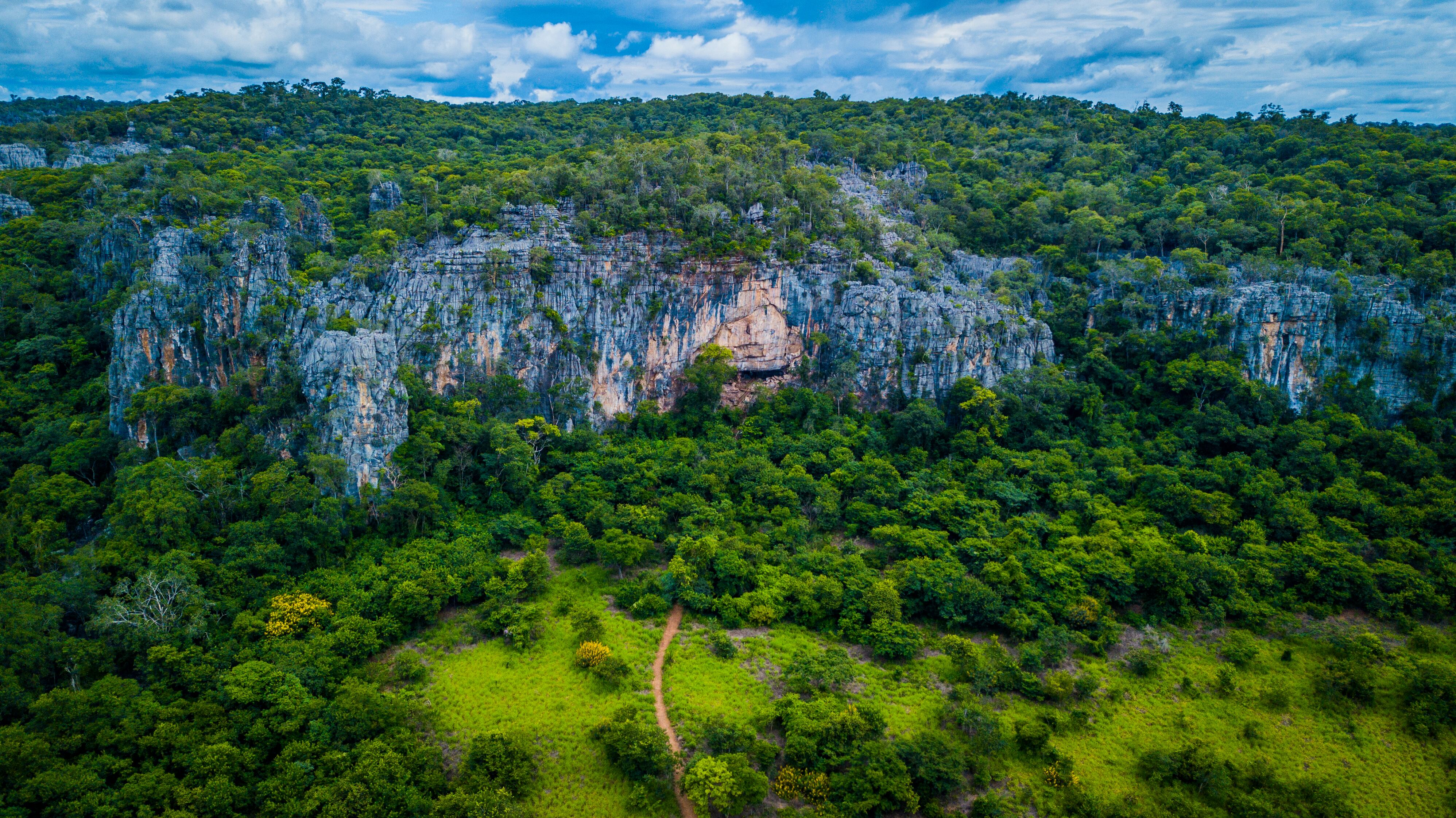 Aerial view of caves of the Caves national park of Peruaçu - Minas Gerais (Brazil).