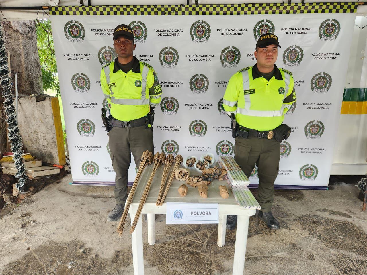 Material incautado/ Policía Metropolitana de Santa Marta.