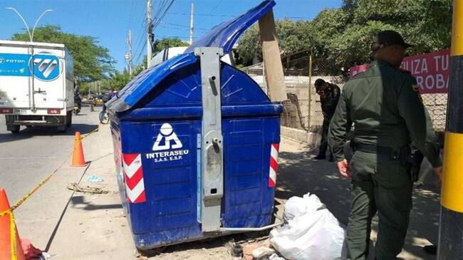 Abandonado en un contenedor de basura hallan feto de 4 meses en Santa Mart. Foto: Cortesía denuncia ciudadana