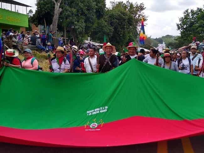 El Consejo Regional Indígena del Cauca, Cric, informó que luego de la reunión en el sector de Monterilla, municipio de Caldono, las comunidades determinaron ampliar su participación en Bogotá, en el . Foto: Foto: Cric