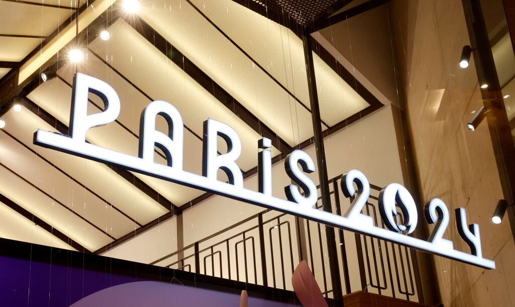 Logo Juegos Olímpicos de Paris 2024. Foto: Chesnot/Getty Images
