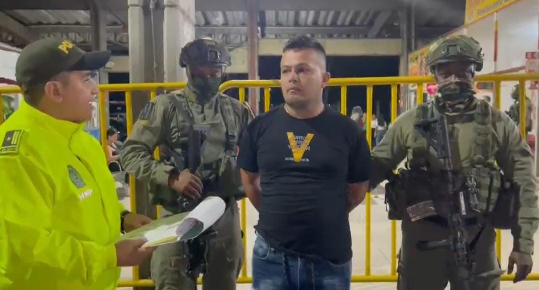 Alias 'Bomba' fue capturado en área metropolitana de Popayán. Crédito: Policía Nacional.