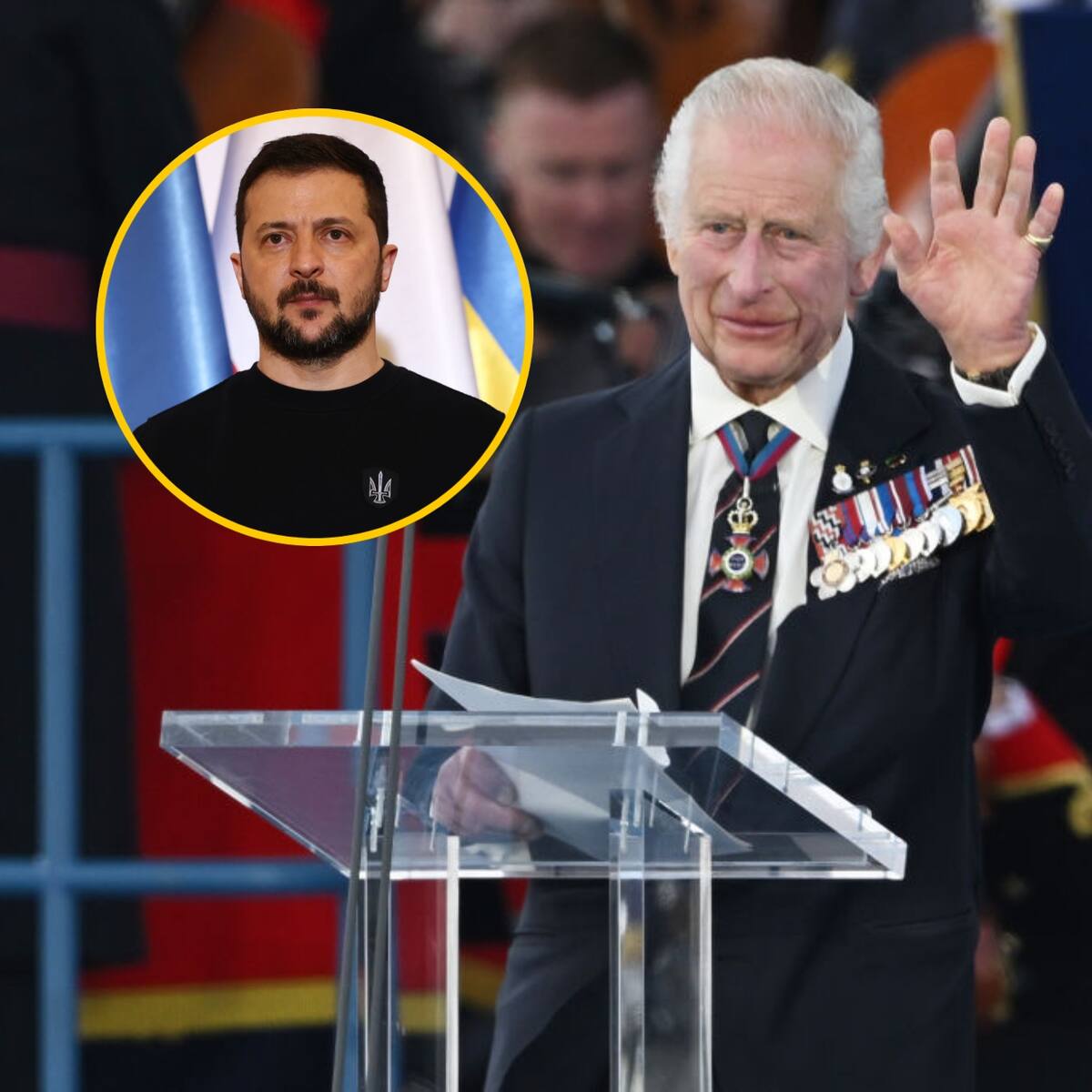 El rey Carlos III recibió a Volodímir Zelenski antes de la reunión de la Coalición de Voluntarios