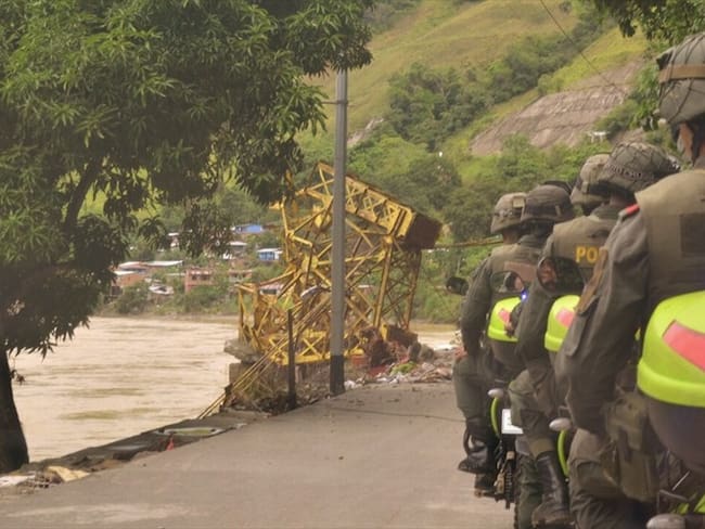 Policía realiza patrullajes en zonas evacuadas por emergencia de Hidroituango. Foto: Policía Nacional