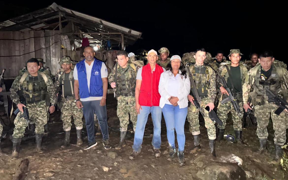 Quedaron en libertad los 18 militares secuestrados tras asonada en Carmen de Atrato, Chocó. Foto: suministrada.