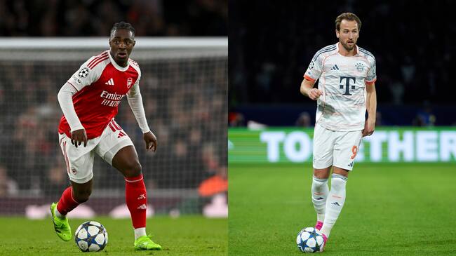 Eberechi Eze de Arsenal. FOTO: Vince Mignott/DeFodi Images/DeFodi via Getty Images. // Harry Kane de Bayern Munich. FOTO: Sport News/Quality Sport Images/Getty Images