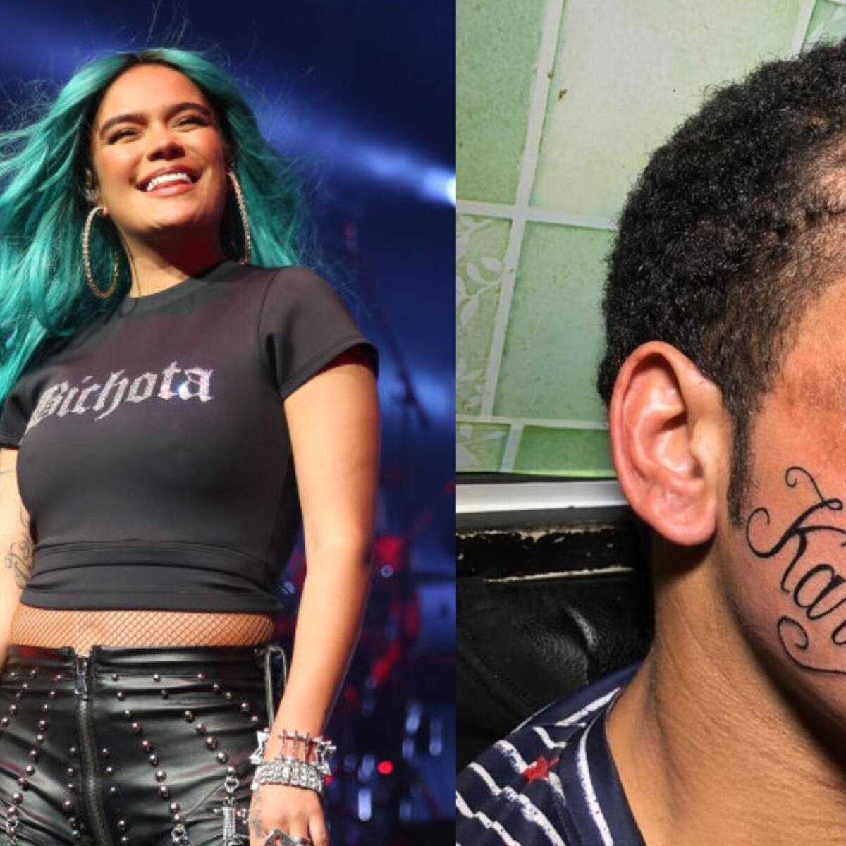Un bichoto: Fanático de Karol G se tatuó el nombre de la artista en la cara